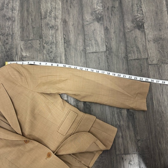 Theory Women Wool Beige Suit Blazer Jacket SZ 10 Academia Preppy Officewear - Picture 10 of 11